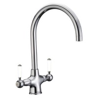 Taylor & Moore Durham Twin Lever Quarter Turn Chrome Monobloc Kitchen Tap