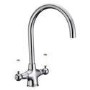 Taylor & Moore Durham Twin Lever Quarter Turn Chrome Monobloc Kitchen Tap