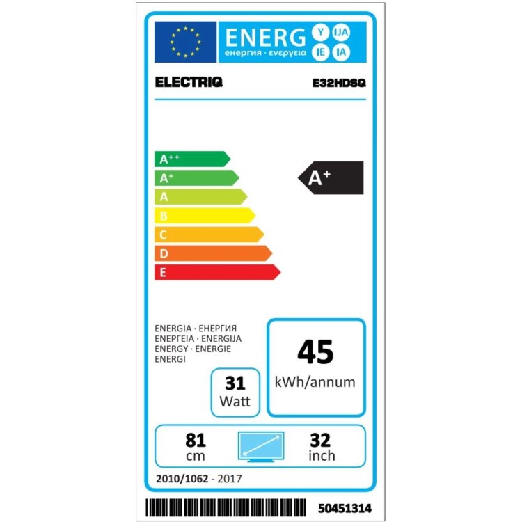 electriQ 32" HD Ready LED Smart TV with Freeview HD and Freeview Play