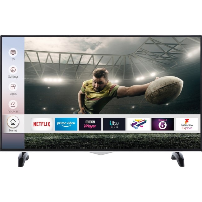 Grade A2 - electriQ 43" 4K Ultra HD HDR Smart LED TV with Freeview HD and Freeview Play