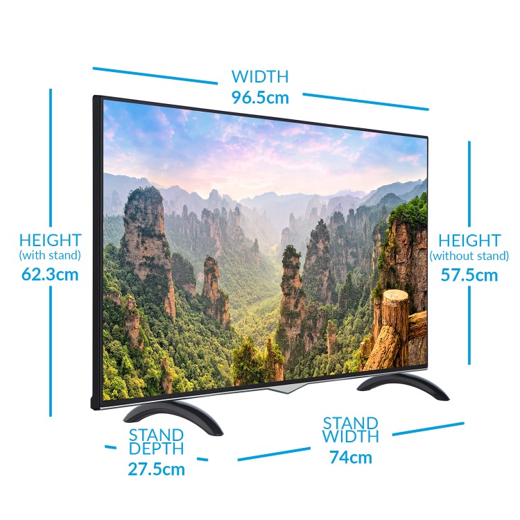 Electriq 43-inch 4K Ultra HD HDR Dolby Vision LED Smart TV with Freeview HD and Freeview Play