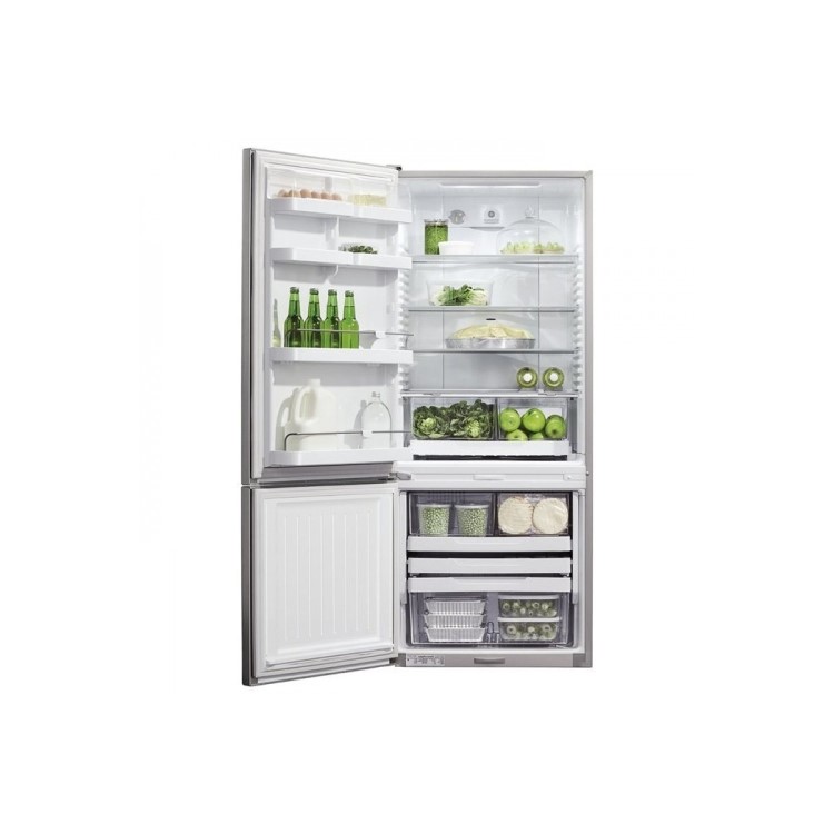 Fisher & Paykel E442BLX4 24101  68cm Wide Curved Door Left Hand Hinge Freestanding Fridge Freezer - EZKleen Stainless Steel