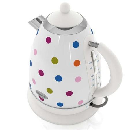Elgento E448WP Steel Jug Kettle White Polka