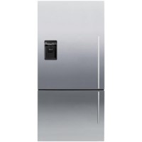 Fisher & Paykel E522BLXFDU4 24181 - 79cm Wide Flat Door Left Hand Hinge Freestanding Fridge Freezer With Slim-depth Water Dispenser - EZKleen Stainless Steel