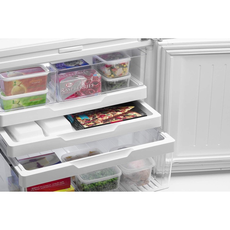 Fisher & Paykel E522BRXFDU4 25158 - 79cm Wide Flat Door Right Hand Hinge Freestanding Fridge Freezer With Slim-depth Water Dispenser - EZKleen Stainless Steel
