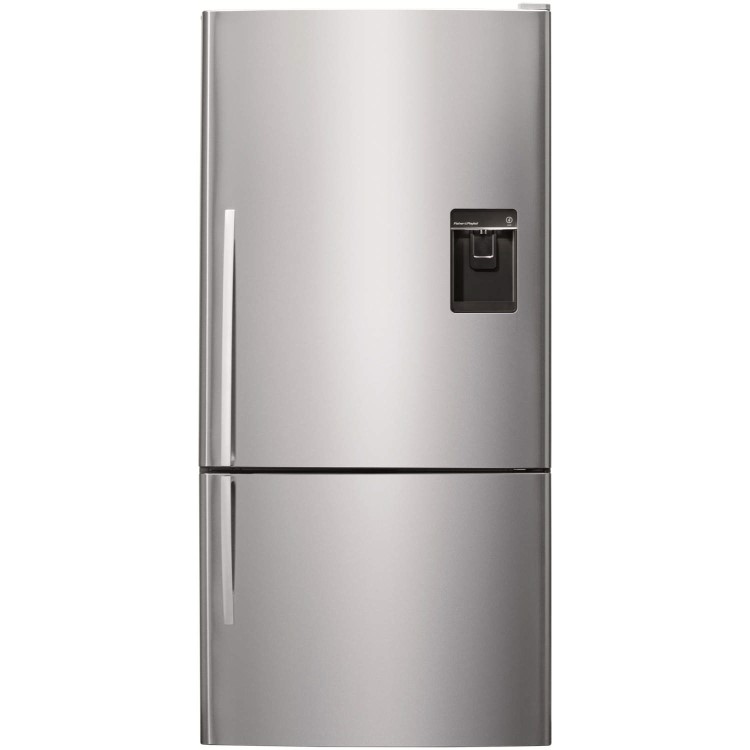 Fisher & Paykel E522BRXU4 24166 79cm Wide Curved Door Right Hand Hinge Freestanding Fridge Freezer With Ice And Water - EZKleen Stainless Steel