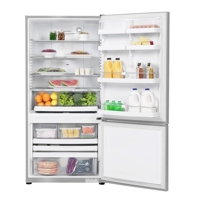 Fisher & Paykel E522BRXU4 24166 79cm Wide Curved Door Right Hand Hinge Freestanding Fridge Freezer With Ice And Water - EZKleen Stainless Steel