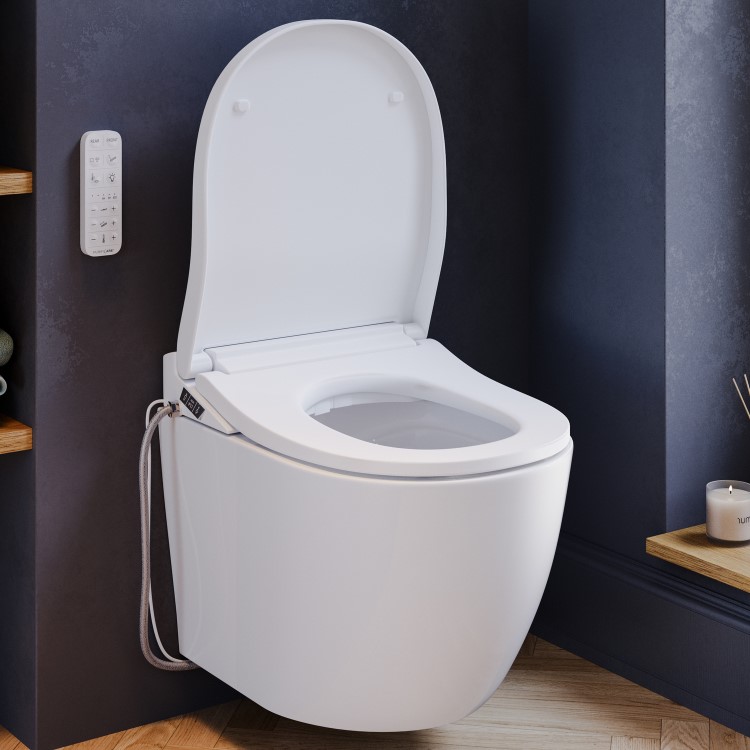 Smart Bidet Heated Japanese Toilet Seat with Warm Air Drying and Remote Control - Purificare 