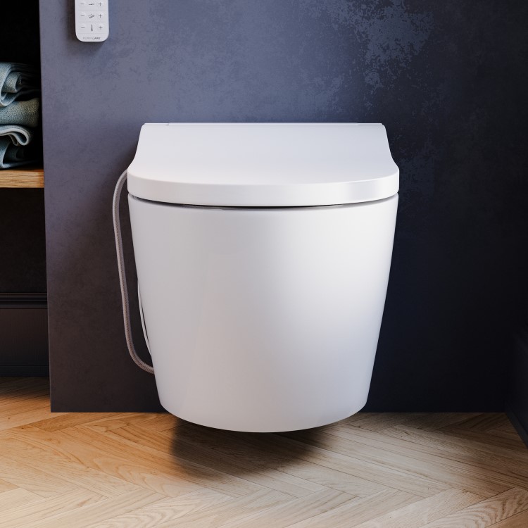 Smart Bidet Heated Japanese Toilet Seat with Warm Air Drying and Remote Control - Purificare 