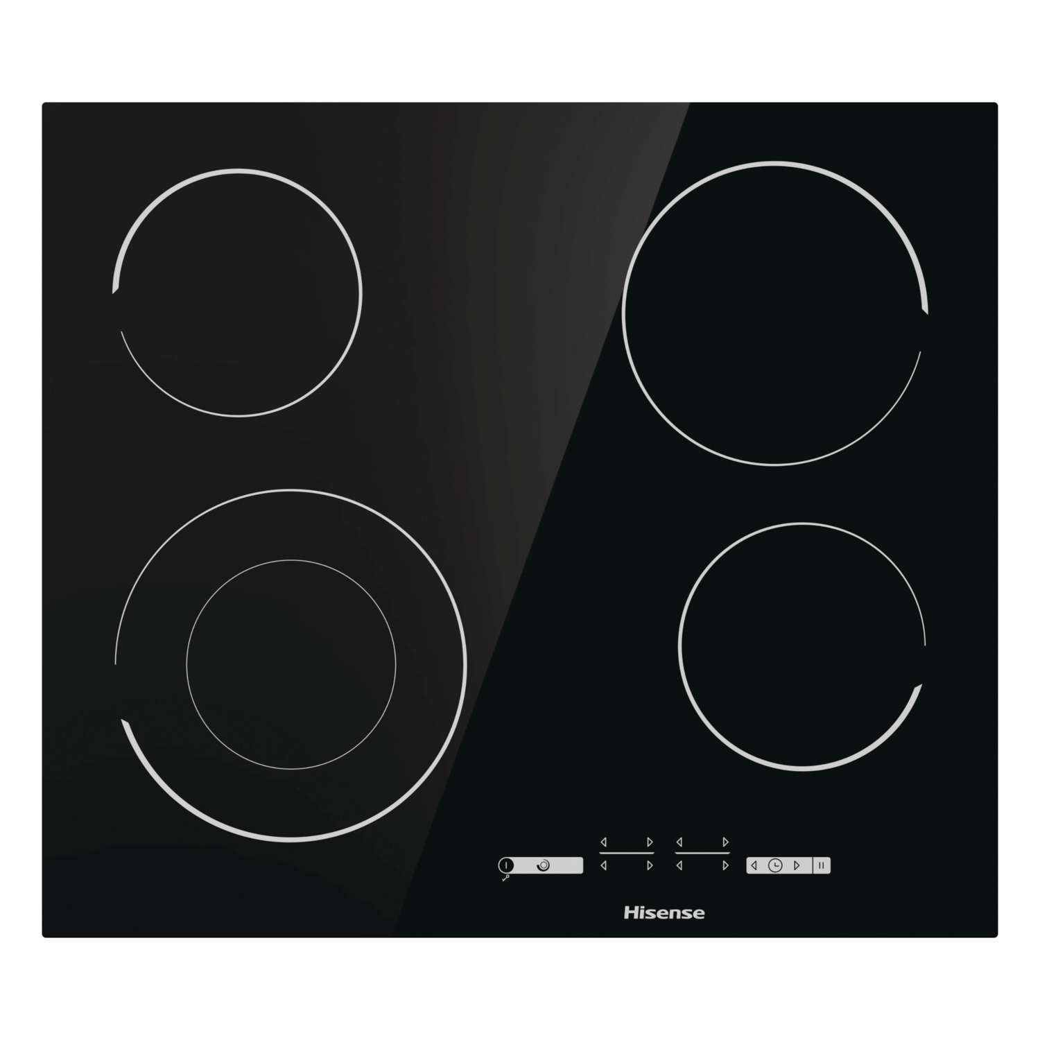 E6432C 60cm Touch Control 4 Zone Ceramic Hob Double Ring Zone