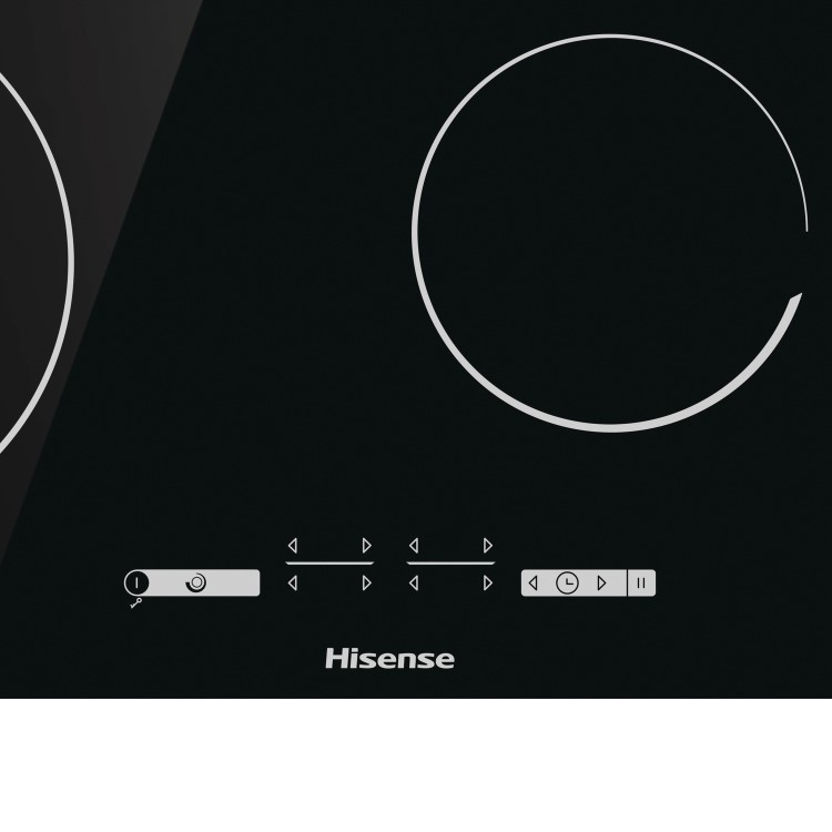 Refurbished Hisense E6432C 60cm Touch Control Ceramic Hob With Double Ring Zone Black
