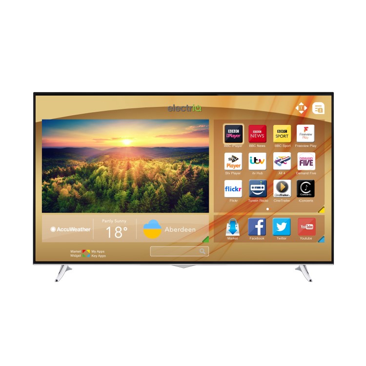 GRADE A1 - electriQ 65" 4K Ultra HD LED Smart TV with Freeview HD and Freeview Play