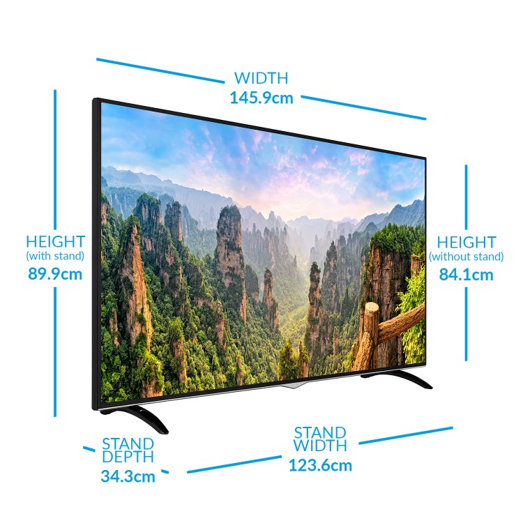 GRADE A2 - electriQ 65" 4K Ultra HD Smart HDR LED TV with Dolby Vision and Freeview Play