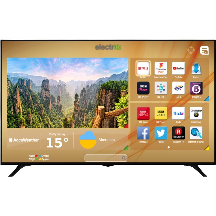 GRADE A3 - electriQ 75" 4K Ultra HD Dolby Vision HDR LED Smart TV with Freeview HD and Freeview Play