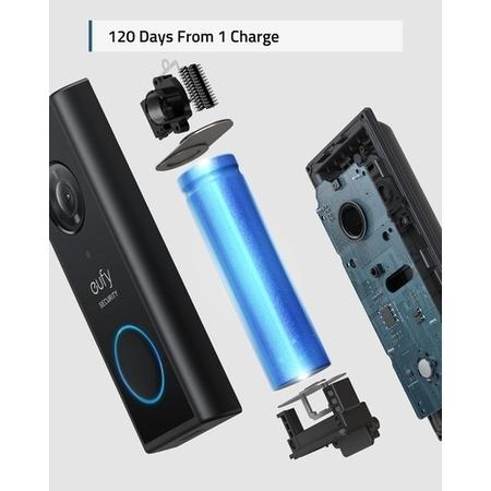 Eufy 1080p HD Battery Video Doorbell with Chime - Black