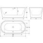 Marble Effect Freestanding Double Ended Bath 1695 x 795mm - Elementa
