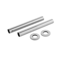 Chrome Pipe Covers 128 x 15mm Dia