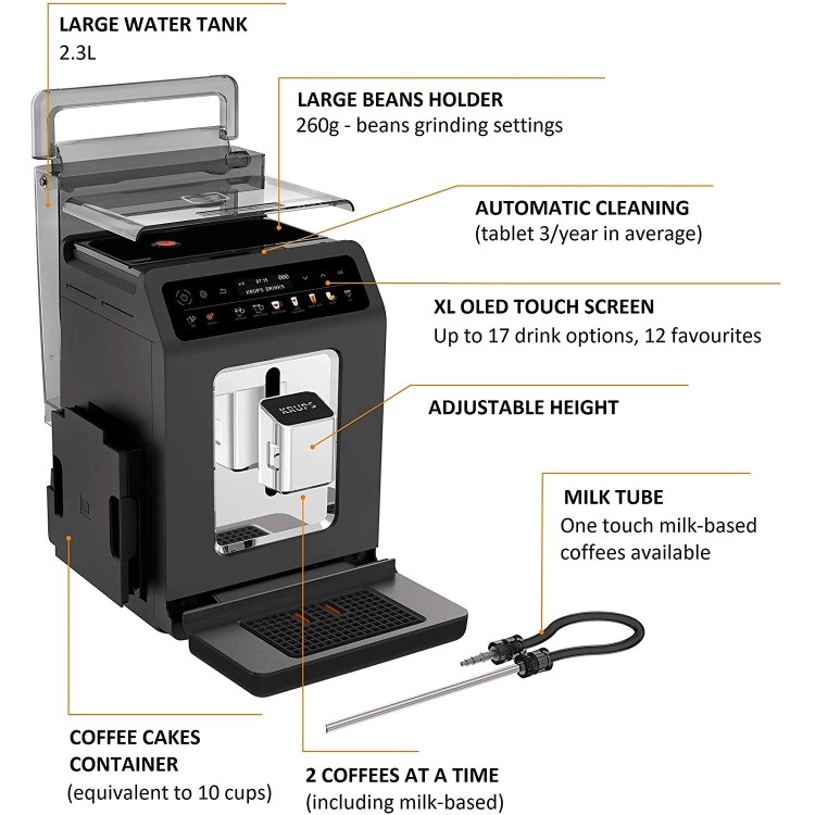 Krups Evidence One Automatic Bean to Cup Coffee Machine - Grey