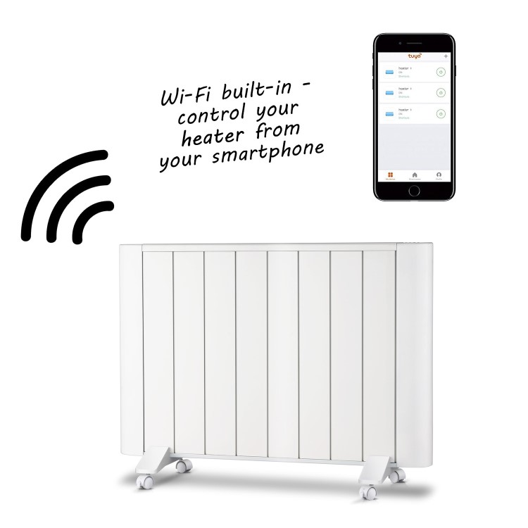 Refurbished electriQ 2000W Wall Mountable Low Energy Smart WiFi Alexa Aluminium Designer Radiator Bathroom Safe IP24