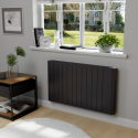 EAH20LEDWB electriQ 2000W Smart Aluminium Electric Designer Radiator Sleek Black Wall Mounted - Energy Efficient Panel Heater