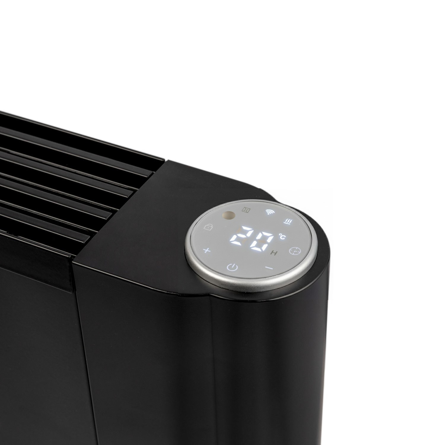 electriQ 2000W Smart Aluminium Electric Designer Radiator Sleek Black ...