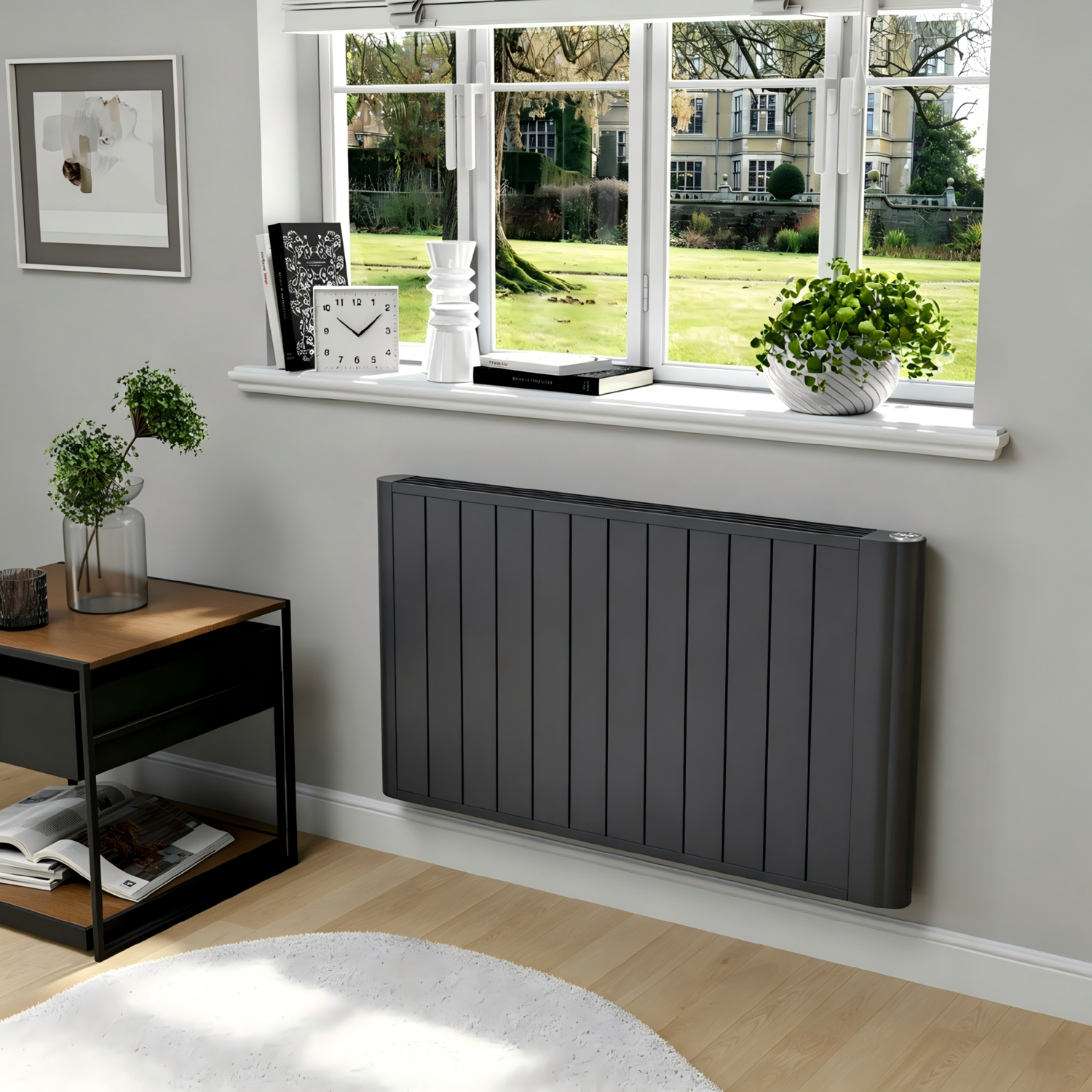 2000W Anthracite Smart Aluminium Electric Designer Radiator Sleek Wall Mounted & Energy Efficient Panel Heate