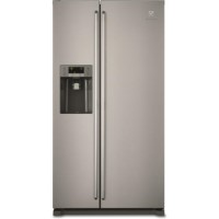 GRADE A3 - Moderate Cosmetic Damage - Electrolux EAL6141WOX Side by Side Fridge Freezer - Grey With Antifingerprint Stainless Steel Doors