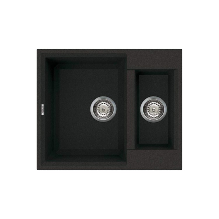 GRADE A1 - Reginox EASY150-B 1.5 Bowl Regi-Granite Composite Sink Metaltek Black
