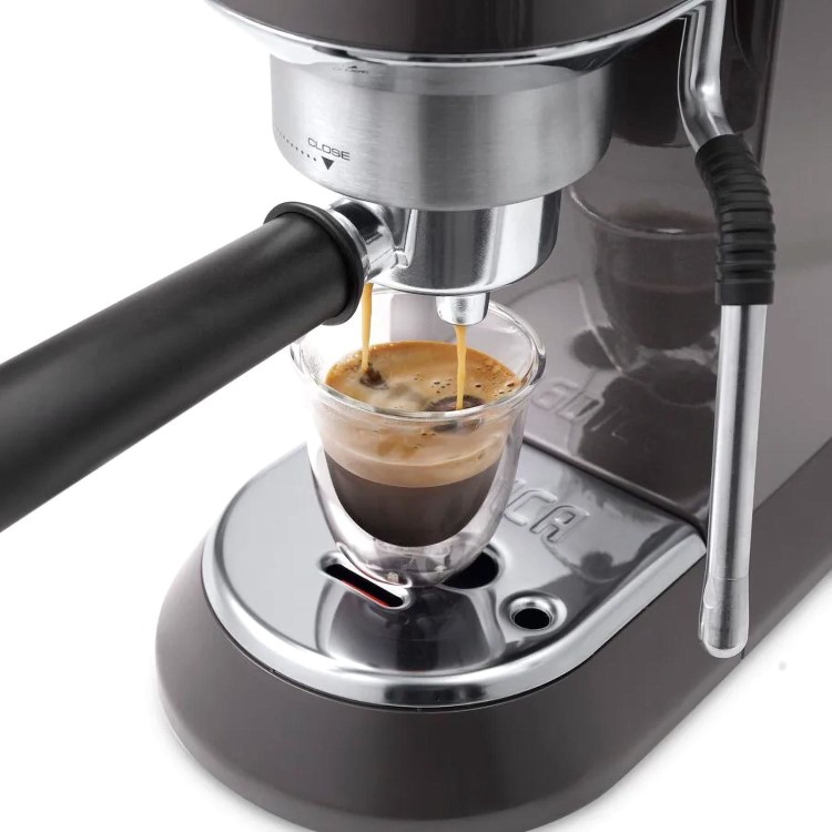 Delonghi Dedica Arte Manual Espresso Freestanding Coffee Machine with Milk Frother - Grey