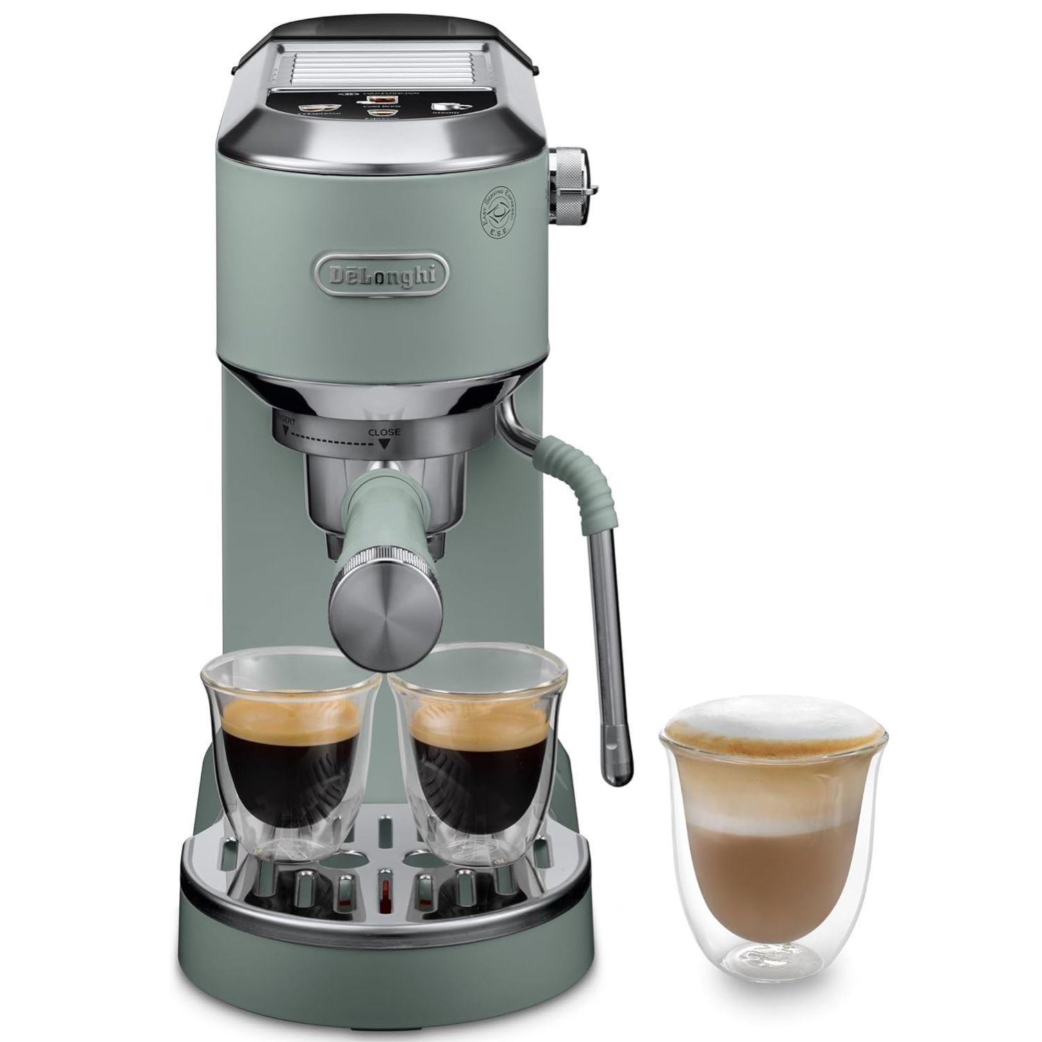EC890.GR Dedica Duo Manual Espresso Machine Advanced Milk Steam Wand & Cold Brew Option