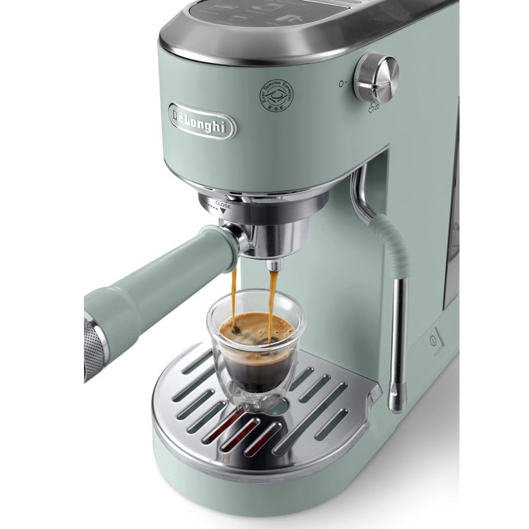 De’Longhi EC890.GR Dedica Duo – Green Manual Espresso Machine with Advanced Milk Steam Wand & Cold Brew Option