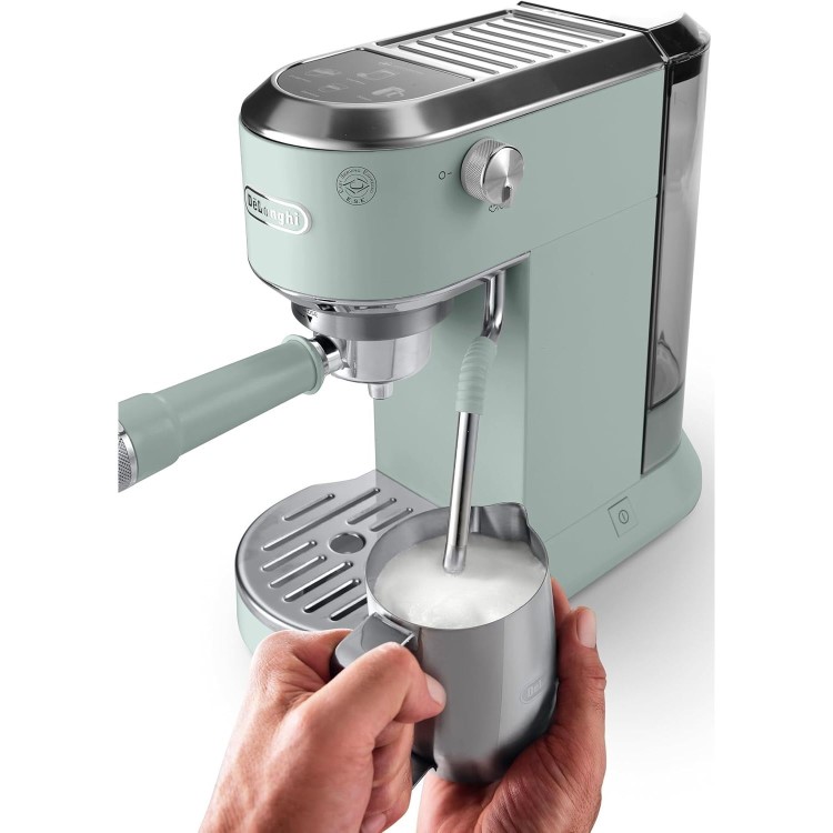 De’Longhi EC890.GR Dedica Duo – Green Manual Espresso Machine with Advanced Milk Steam Wand & Cold Brew Option