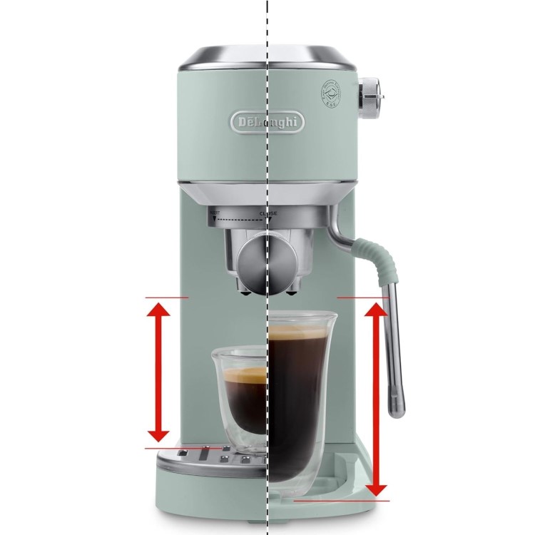 De’Longhi EC890.GR Dedica Duo – Green Manual Espresso Machine with Advanced Milk Steam Wand & Cold Brew Option