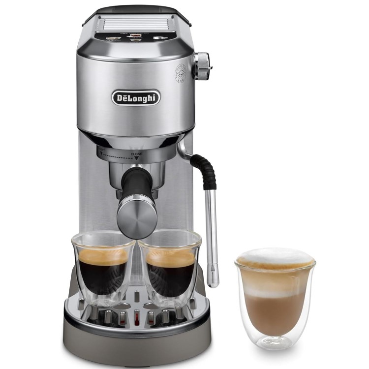 Delonghi Dedica Duo with Advanced Milk Steam Wand & Cold Brew Option - Metal