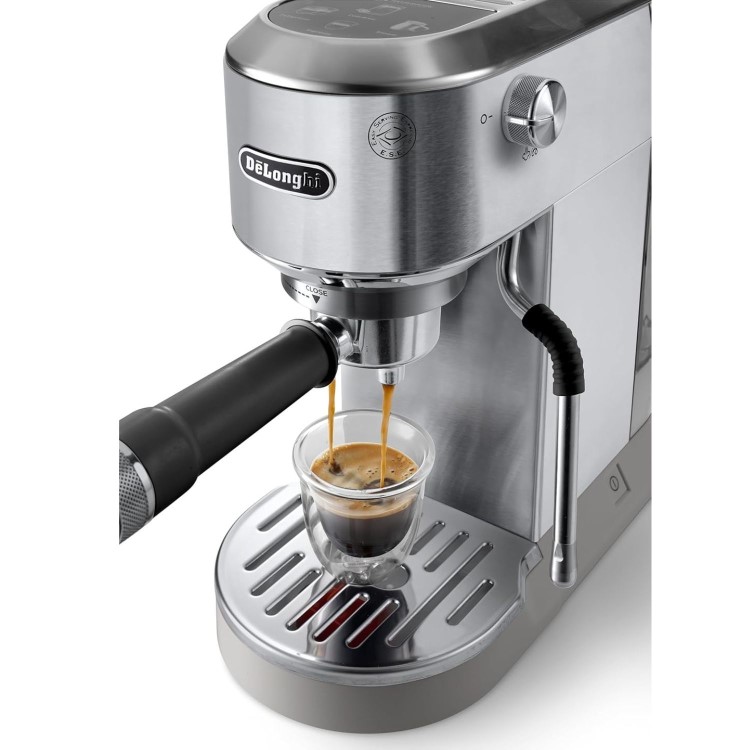 Delonghi Dedica Duo with Advanced Milk Steam Wand & Cold Brew Option - Metal