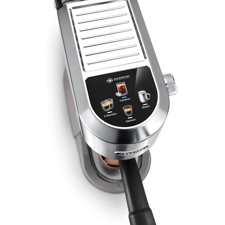 De’Longhi EC890.M Dedica Duo – Metal Manual Espresso Machine with Advanced Milk Steam Wand & Cold Brew Optio