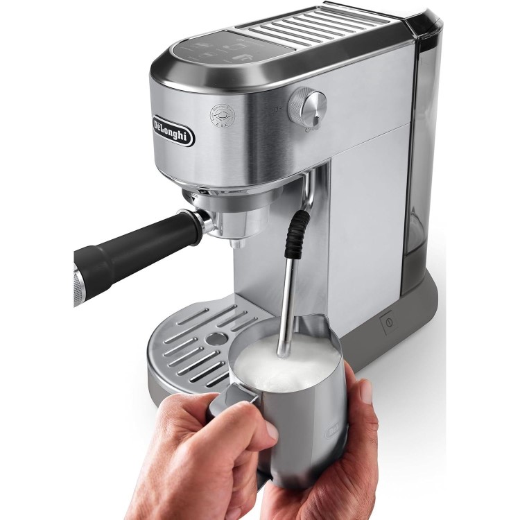 Delonghi Dedica Duo with Advanced Milk Steam Wand & Cold Brew Option - Metal