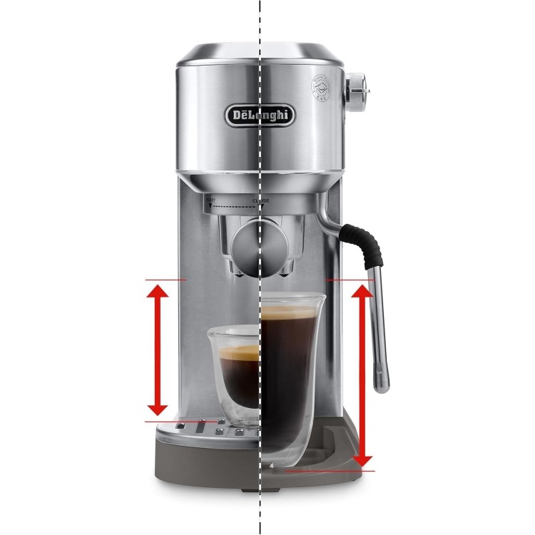 Delonghi Dedica Duo with Advanced Milk Steam Wand & Cold Brew Option - Metal