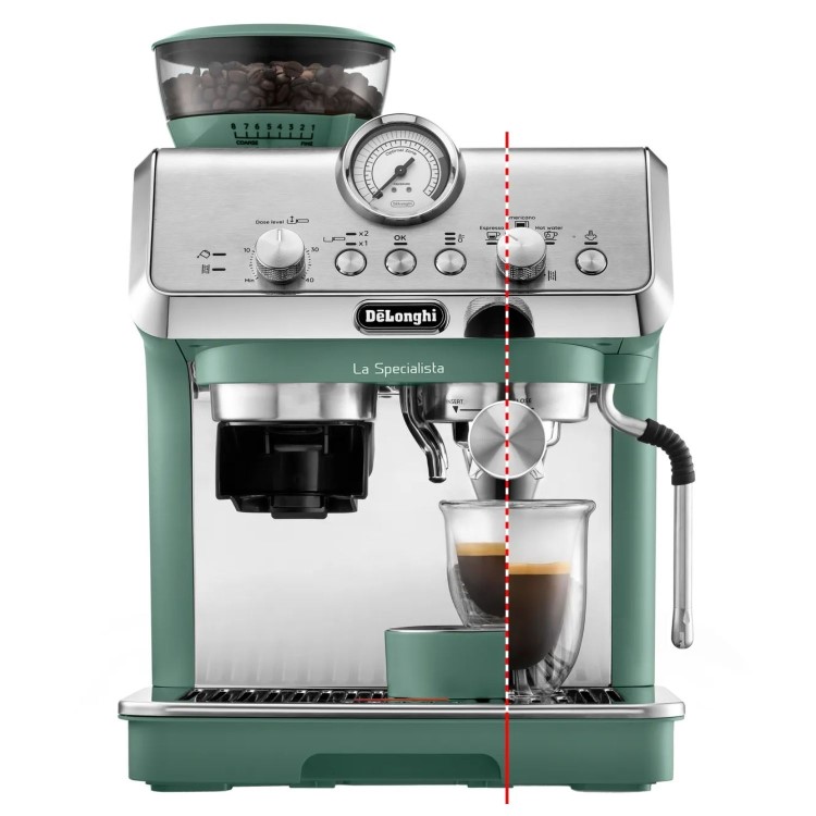 GRADE A1 - De’Longhi EC9155.GR La Specialista Arte – Green Manual Bean-to-Cup Coffee Machine with Milk Frother