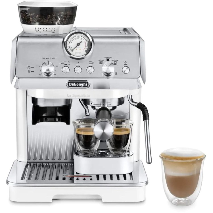Delonghi La Specialista Arte Manual Bean to Cup Coffee Machine with Milk Frother - White