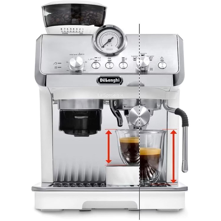 Delonghi La Specialista Arte Manual Bean to Cup Coffee Machine with Milk Frother - White