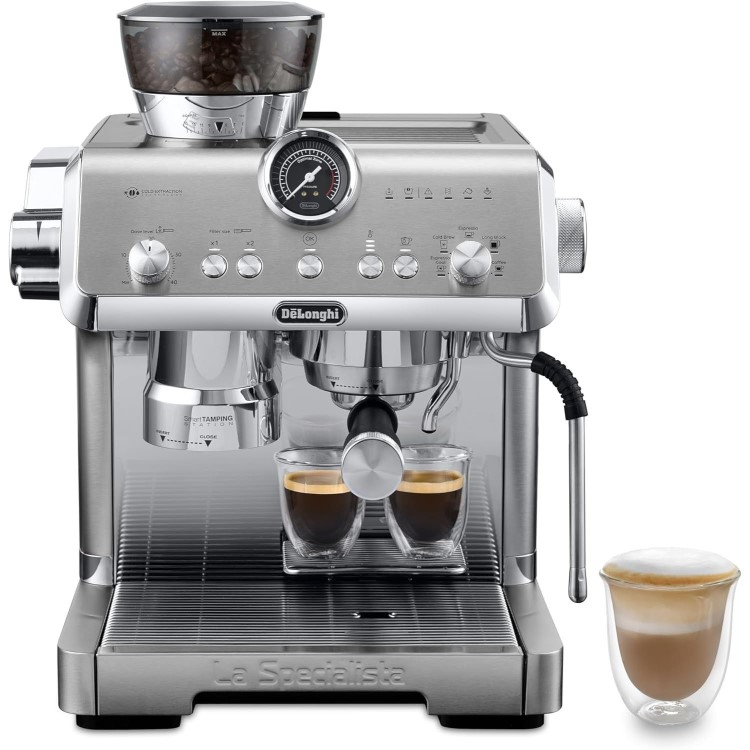De’Longhi EC9555.M La Specialista Maestro – Metal Manual Bean-to-Cup Coffee Machine with Milk Frother