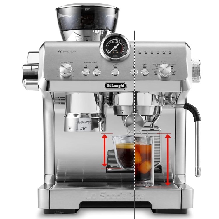 De’Longhi EC9555.M La Specialista Maestro – Metal Manual Bean-to-Cup Coffee Machine with Milk Frother