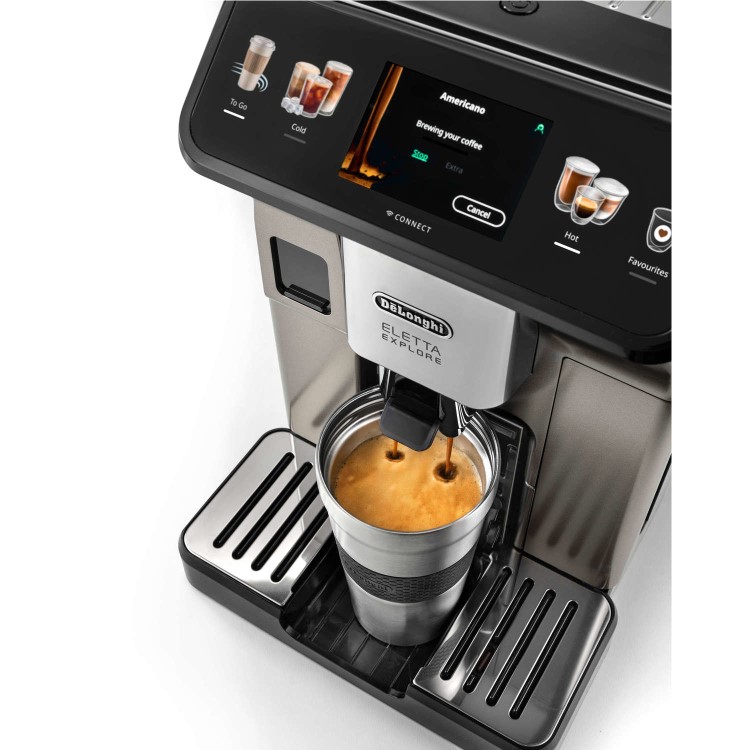 Refurbished Delonghi Eletta Explore Fully Automatic Bean To Cup Coffee Machine with Cold Brew Technology