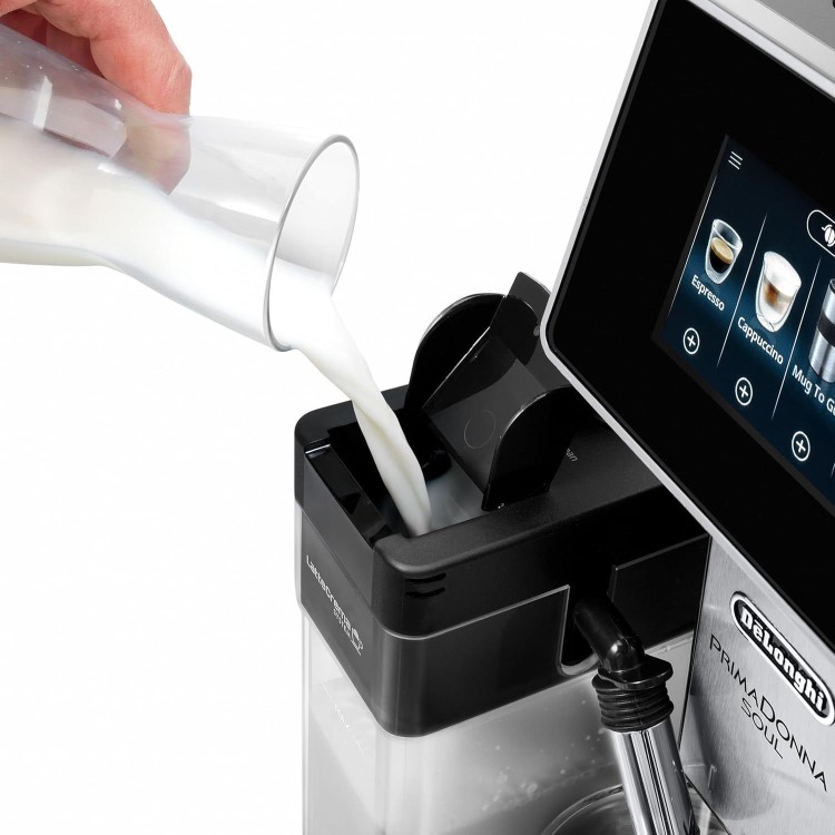 Delonghi PrimaDonna Soul One Connected Touch Bean to Cup Coffee Machine - Metal & Black