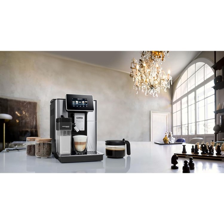 Delonghi PrimaDonna Soul One Connected Touch Bean to Cup Coffee Machine - Metal & Black