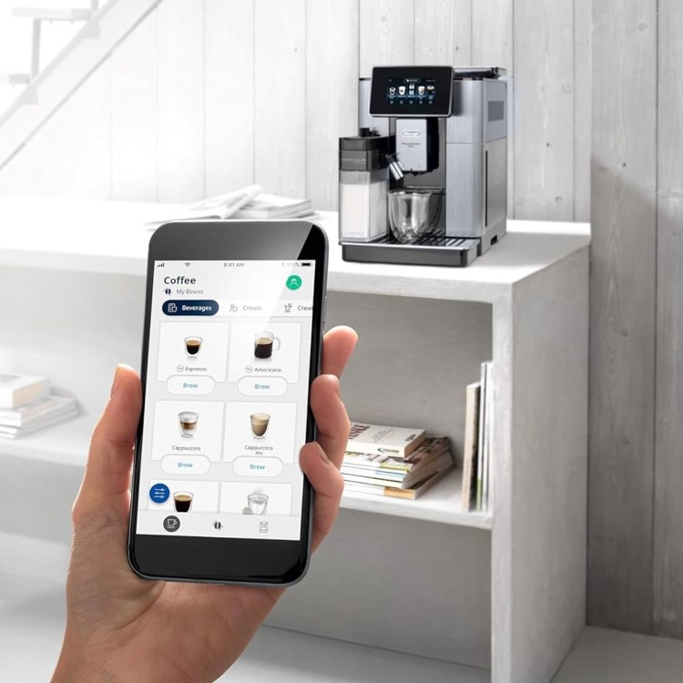 Delonghi PrimaDonna Soul One Connected Touch Bean to Cup Coffee Machine - Metal & Black