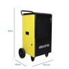 electriQ 70L Industrial Portable Dehumidifier with Metal Body &amp; Large Wheels