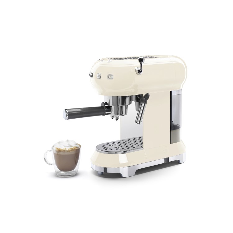 Refurbished Smeg ECF01CRUK Retro Style Espresso Machine Cream