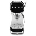 ECF02BLUK Smeg Retro Style Manual Espresso Coffee Machine with Milk Frother - Black
